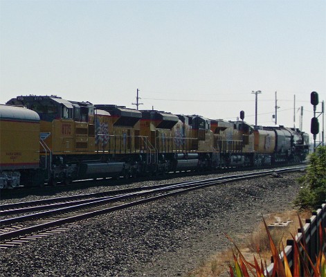 UP844 (4-8-4) - UP7947 (C45ACCTE) - UP8715 (SD70ACe) - UP8775 (SD70ACe)