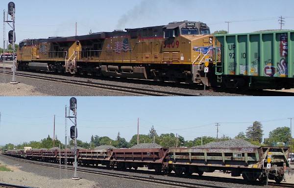 Ballast Train -- UP5411 (C45ACCTE) - UP5409 (C45ACCTE)